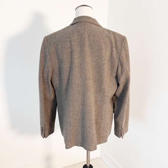 PENDLETON Women’s 16P Taupe Blazer Herringbone Lambswool Equestrian Academia - Picture 3 of 12